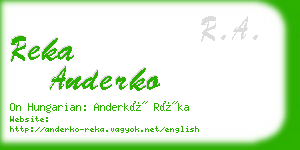 reka anderko business card